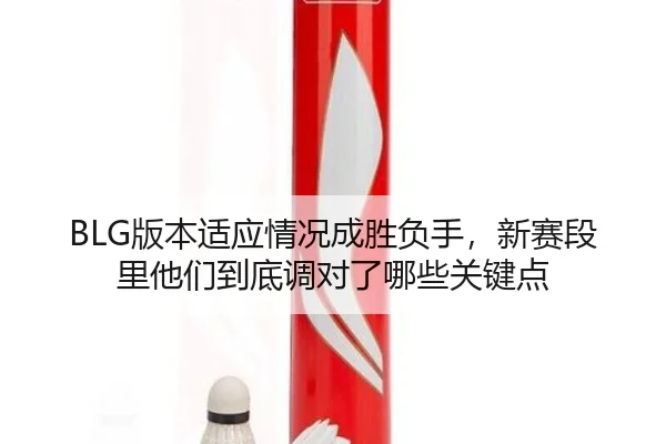 BLG版本适应情况成胜负手，新赛段里他们到底调对了哪些关键点